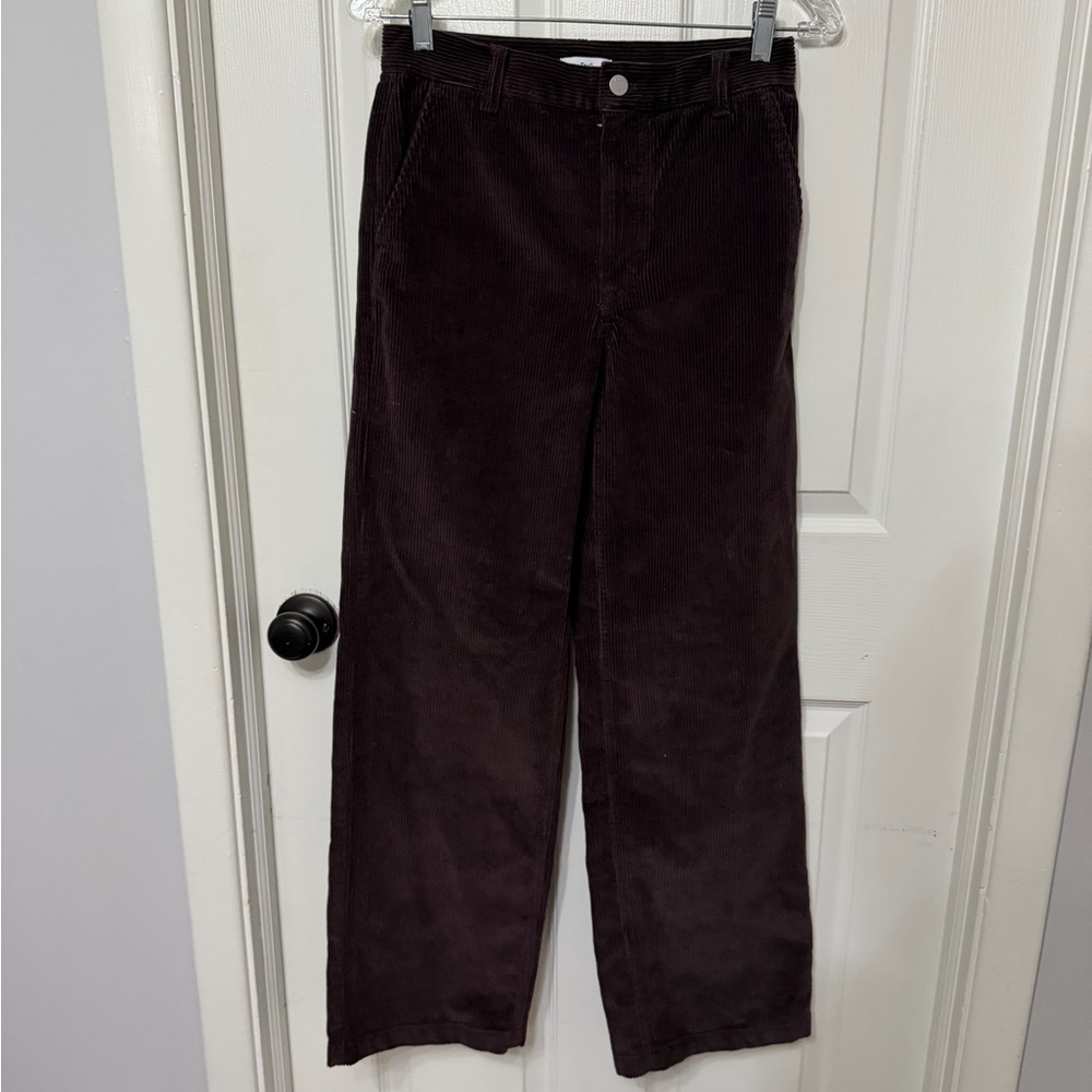 Aritzia x TNA‎ chunky brown straight leg corduroy pants size 0